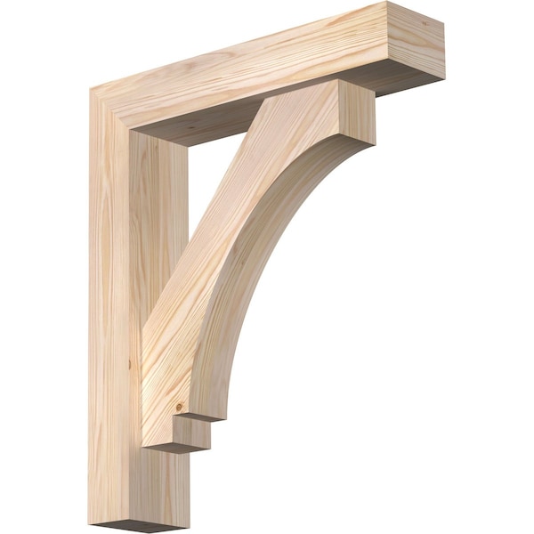 Ekena Millwork Imperial Block Smooth Bracket w/ Offset Brace, Douglas Fir, 5 1/2"W x 24"D x 28"H BKT0604X24X28IMP05SDF - main